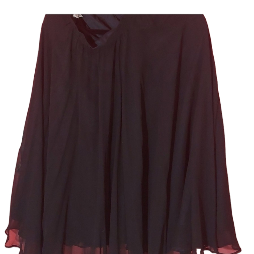 Lord & Taylor Lined Sheer Black Skirt - 12
